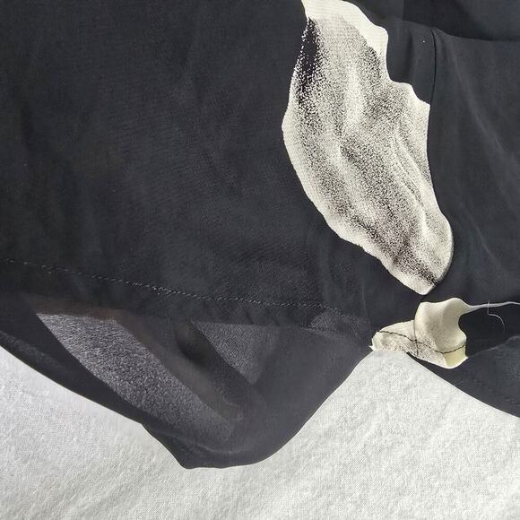 Lapis Black Floral Semi Sheer Chiffon Fitted Black Maxi Dress Med Petite Y2K 90s - Picture 9 of 9